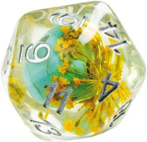 Dice Embraced Green Skull RPG Dice Set - alternate view