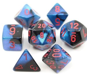 Gemini Mini-hedral Black-Starlight/Red 7 Dice set - dice set