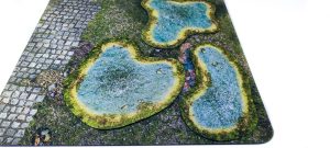 Playmats rubber 2D terrain set - Pond - front view